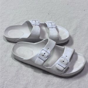 White Double Strap Sandals